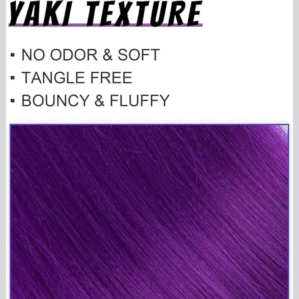 26" Pre-Stretched Purple Braiding Hair Extensions 2 Packs for Adult or Child - Picture 2 of 11